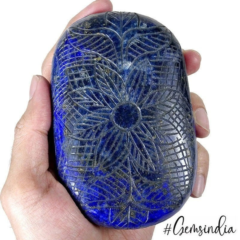 2100 Cts Natural Blue Lapis Lazuli Oval Shape Hand Carved Museum Size Gemstone