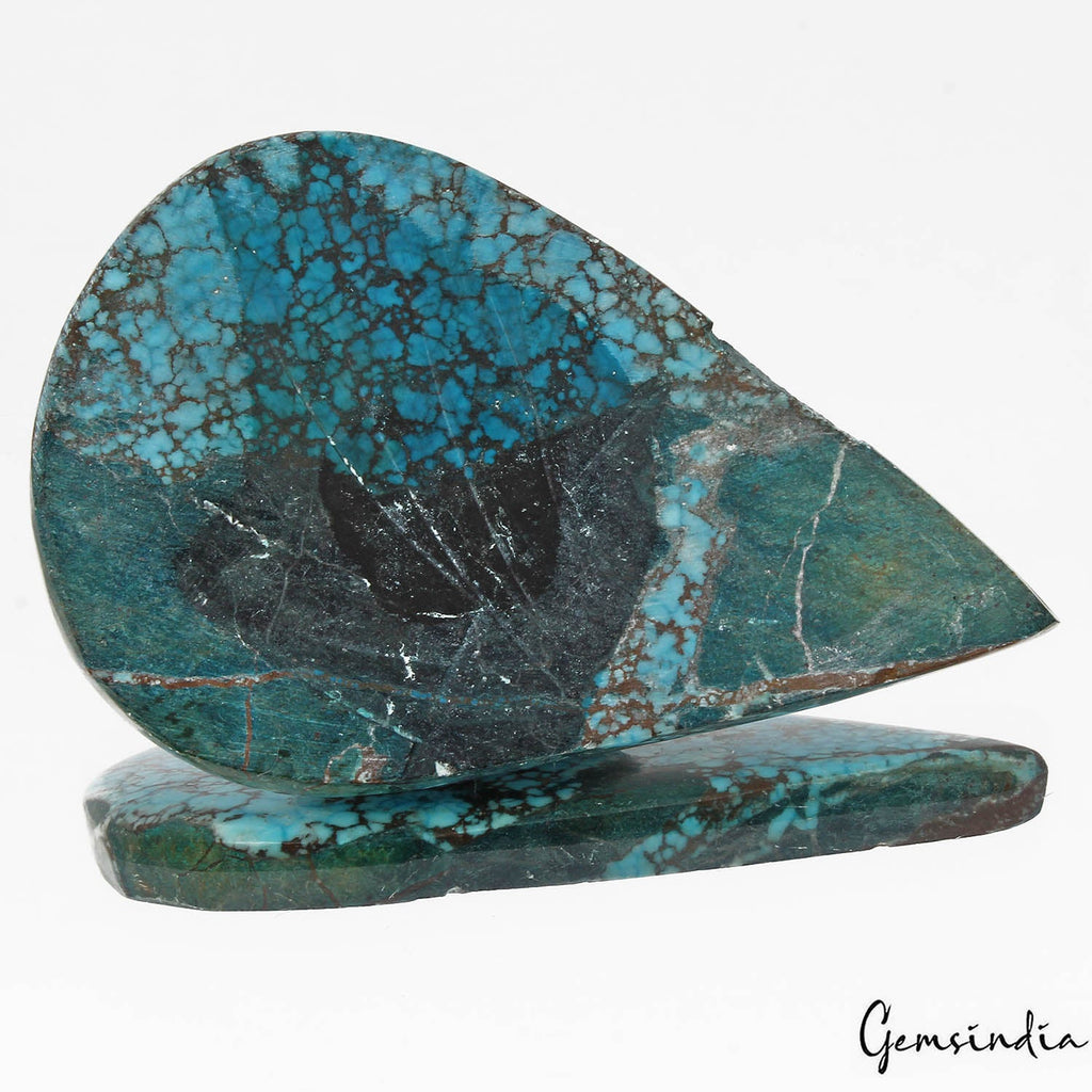 360 Cts Natural Arizona USA Spiderweb Blue Turquoise Pear Cab Huge Loose Gem