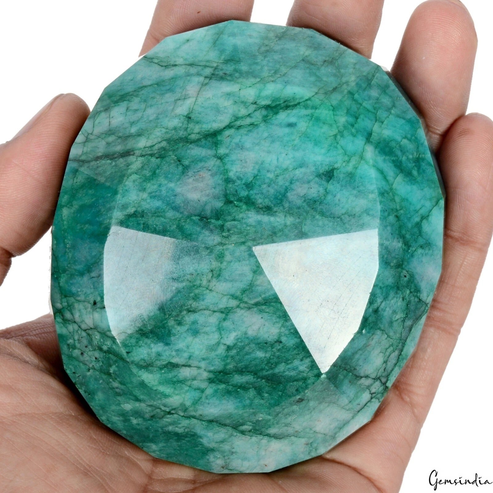 2200 Cts Natural Green Brazilian Emerald Oval Faceted Earth Mined Huge Gemstone