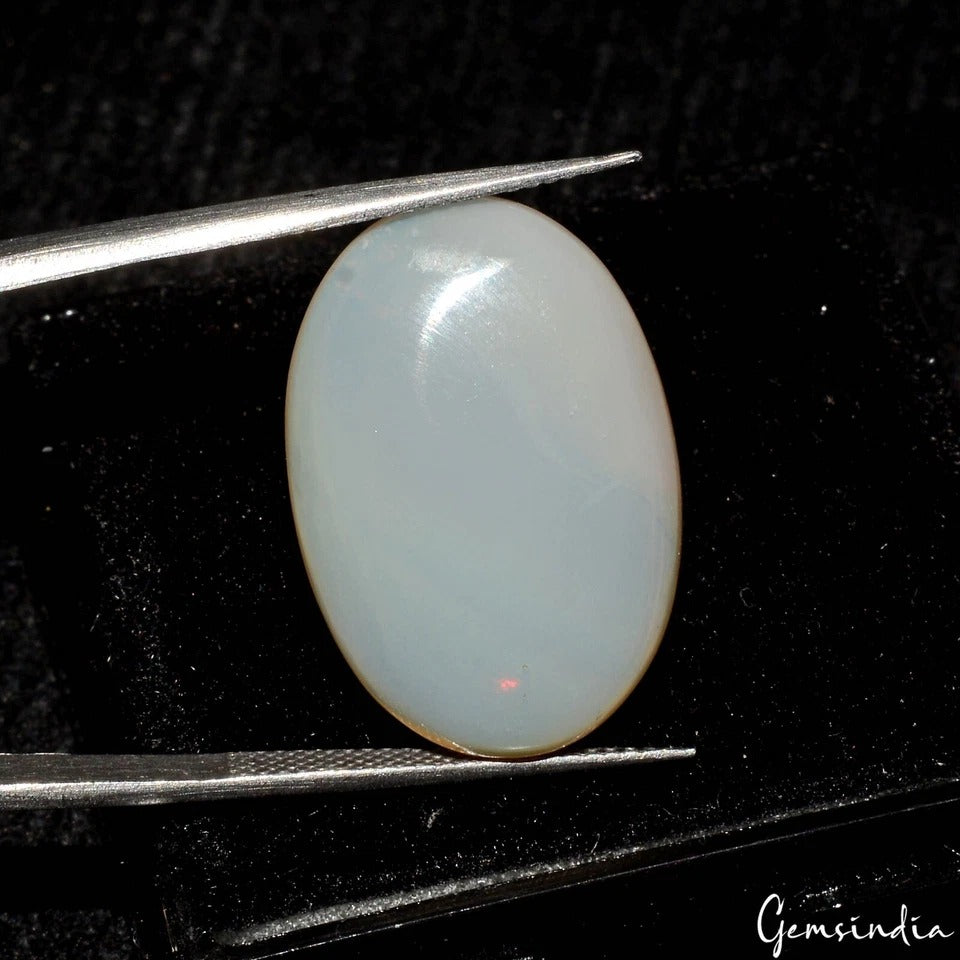 12.80 Cts Natural White Australian Opal Multi Shine Gemstone for Jewelry Making
