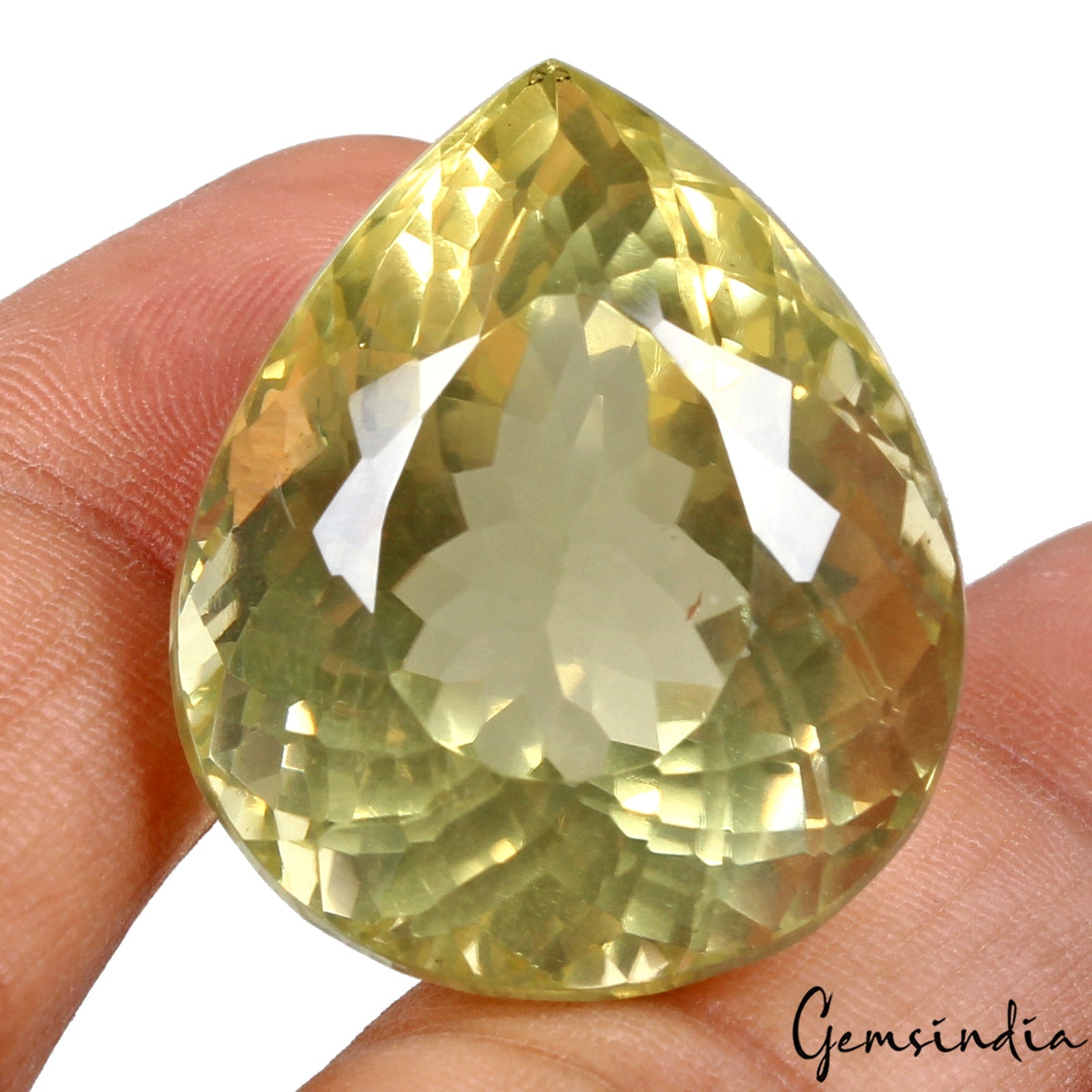85.20 Cts Natural Untreated Brazilian Yellow Citrine Pear Loose Gem For Pendant