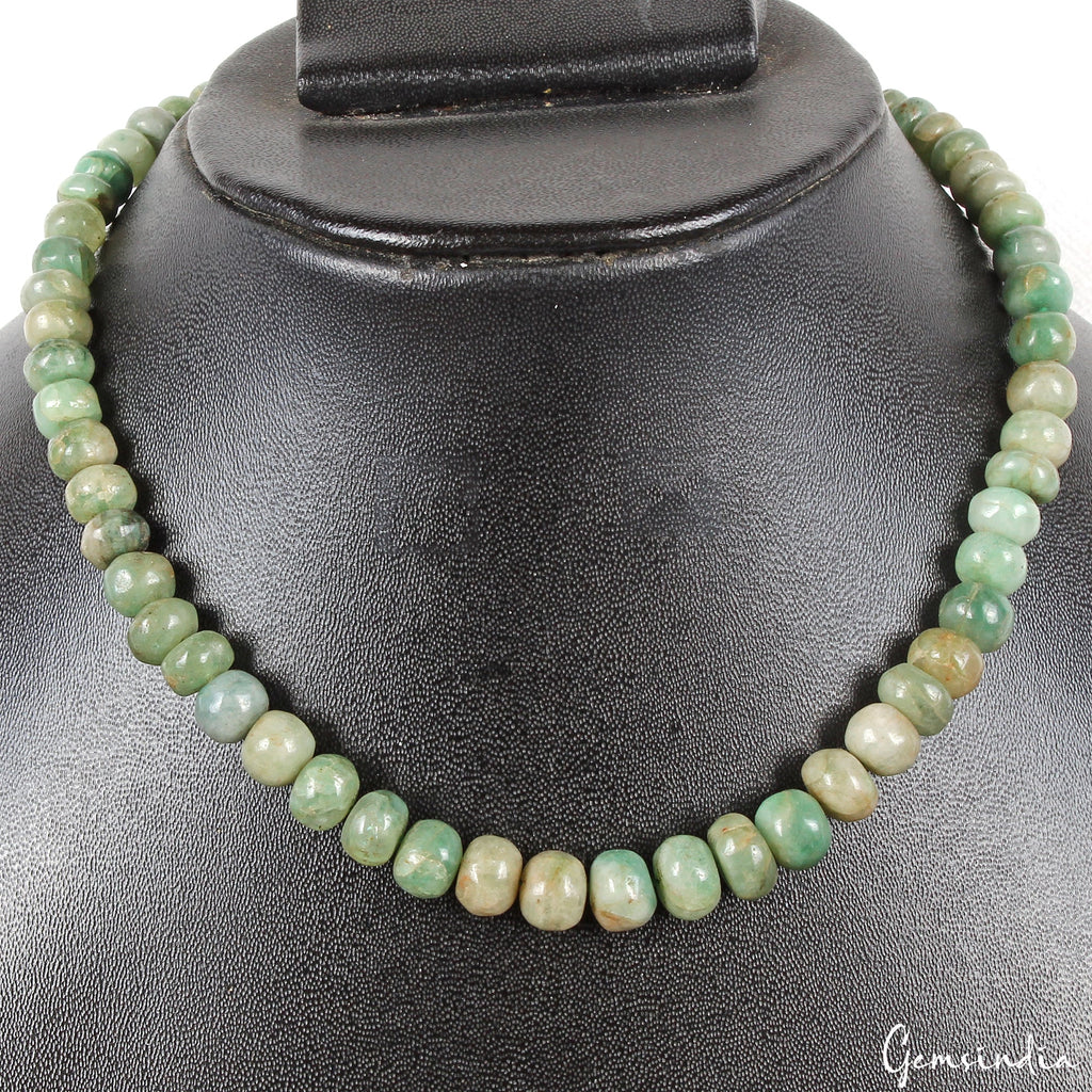 164 Ct Natural Green Emerald Round Cabochon Loose Beads Strand 14" For Jewelry