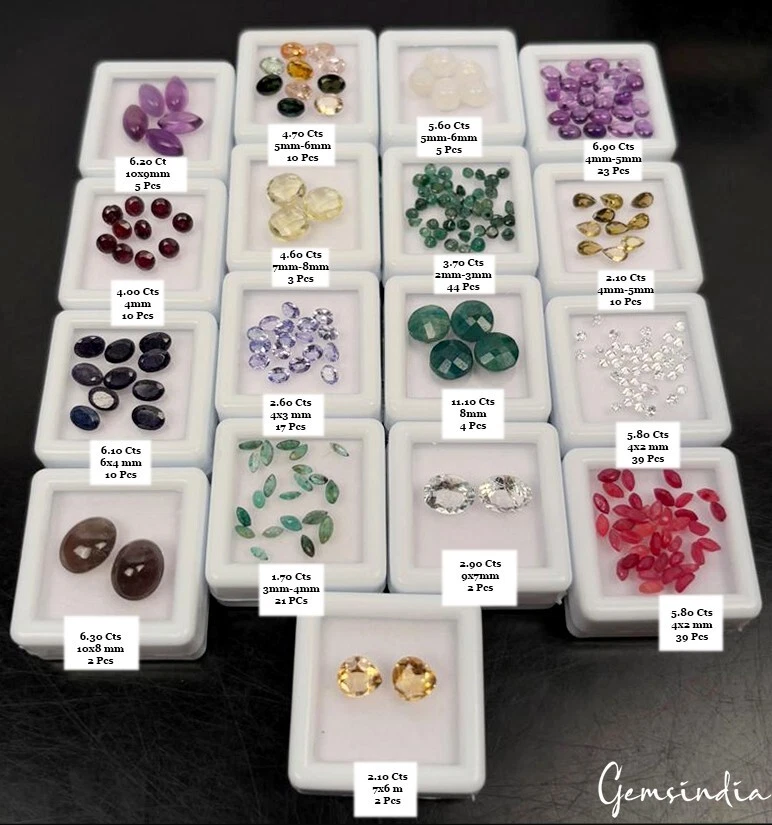 246Pcs Estate Genuine Semi Precious Loose Mix Cut Multi Gemstones Lot Collection