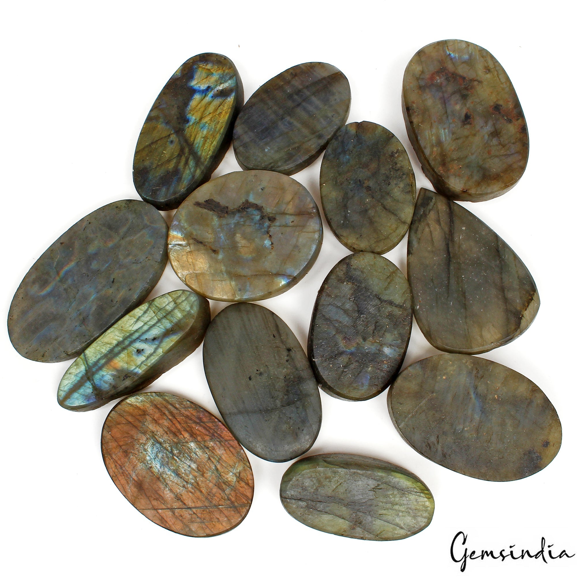 1300 Cts/13 Pcs Natural Untreated Multi Shine Labradorite Druzy Rough Loose Gem