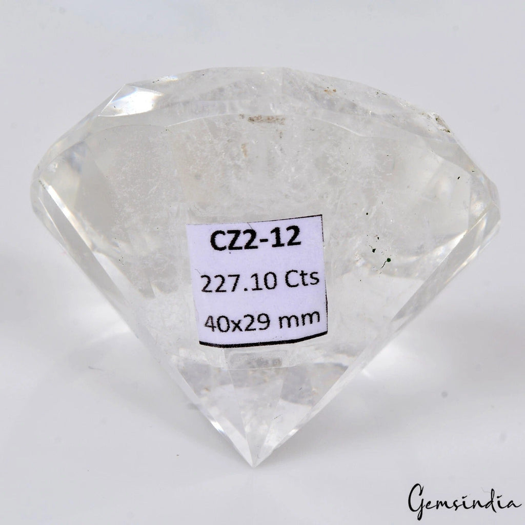 Rare 227 Cts Natural White Quartz Mineral Round Faceted Cut Loose Huge Gem 44mm