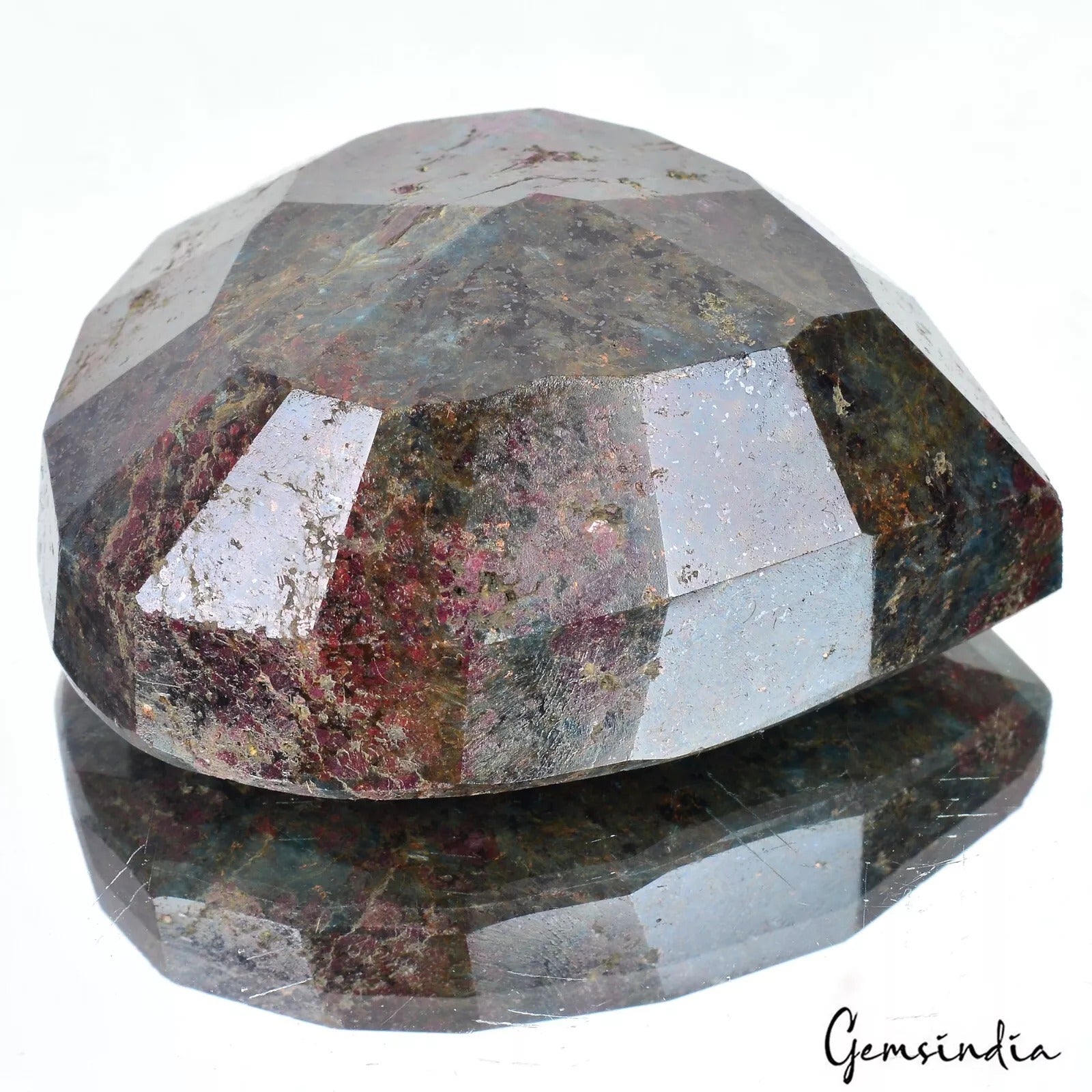 1330 Ct~ Natural Untreated Bi-Color Ruby Kyanite Pear Cut Earth Mined Gemstone
