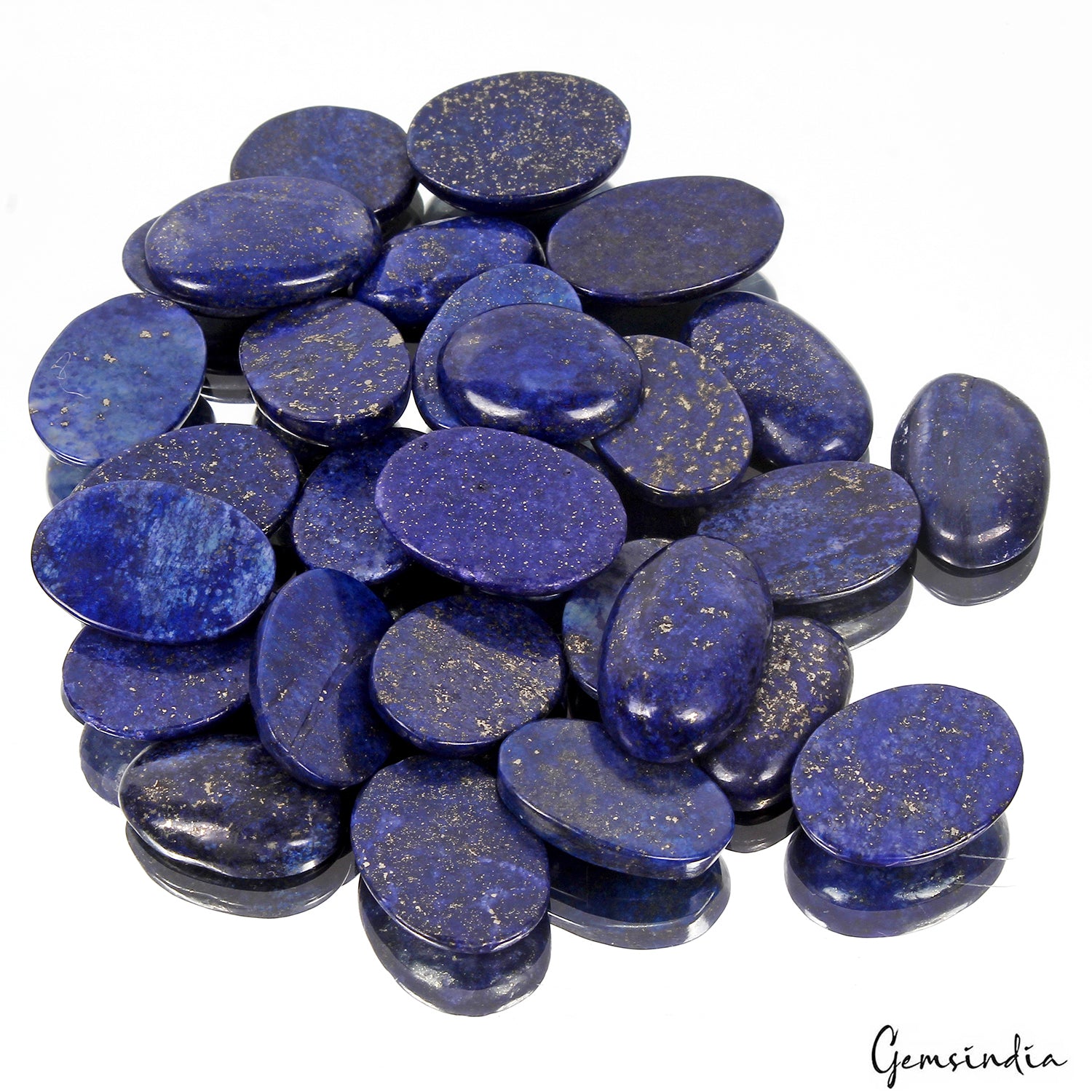 650 Ct Natural Blue Lapis lazuli Oval Cabochon Loose Gems Lot 29 Pcs For Jewelry