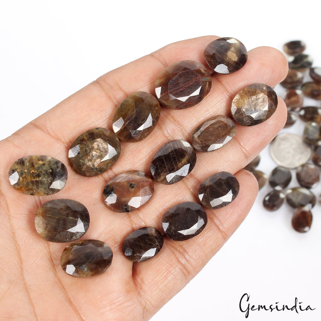 780 Ct/50 Pcs Natural Untreated Brown Sapphire Oval Cut Wholesale Loose Gem Lot