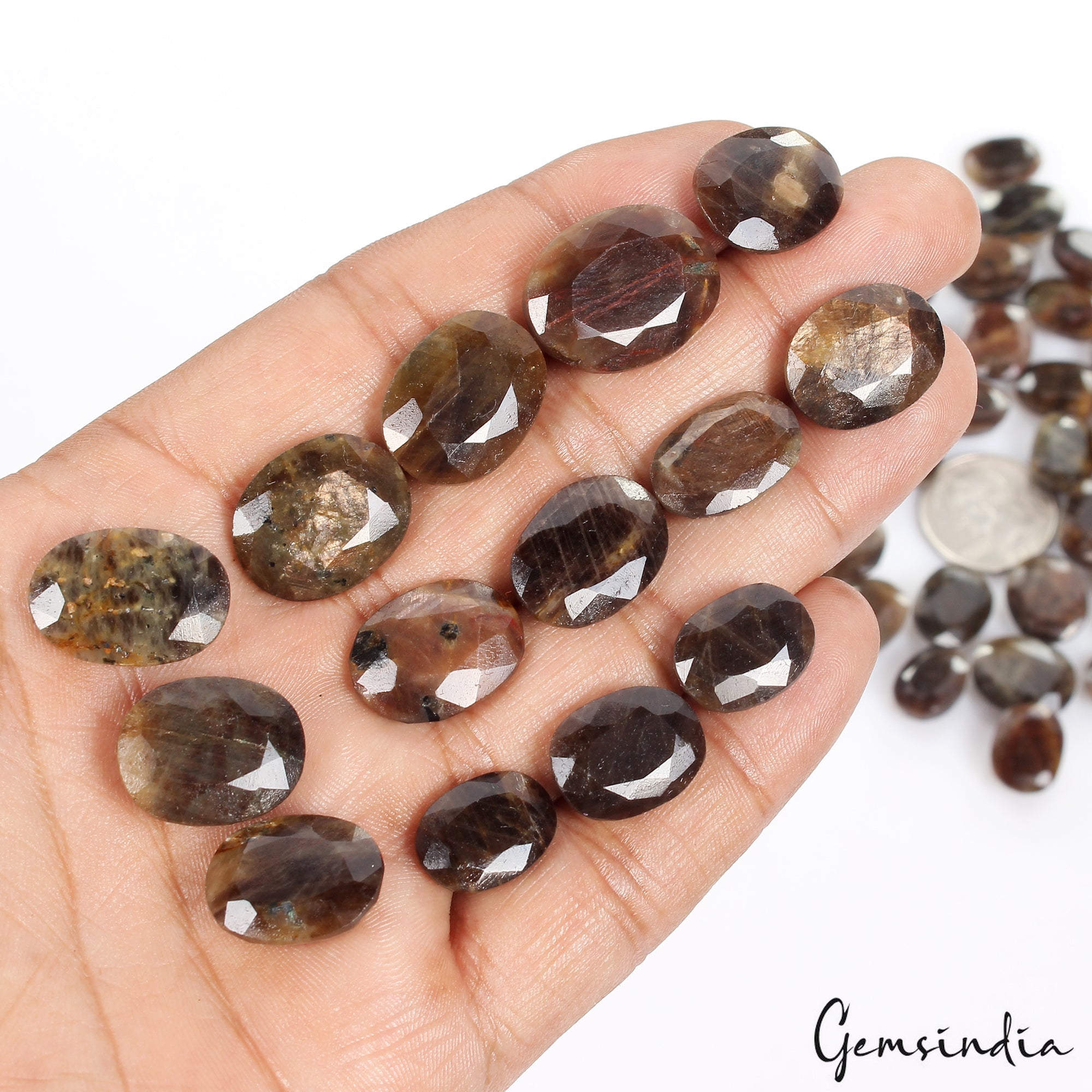 780 Ct/50 Pcs Natural Untreated Brown Sapphire Oval Cut Wholesale Loose Gem Lot