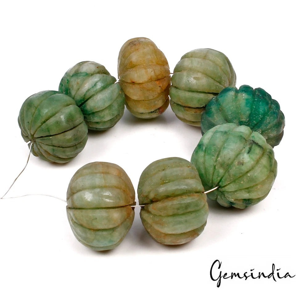 Emerald Beaded Strand, Color Enhanced, Green — 22mm to 25mm, 470 Ct, Brazil