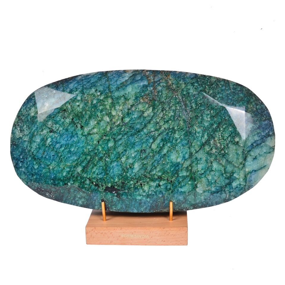 Huge 9.8 Kilo Natural Green Brazilian Emerald Collectors Grade Large Gemstone