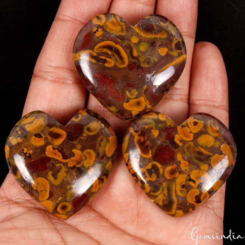 390 Ct Natural Untreated Fruit Jasper Heart Cabochon Loose Pendant Size Gems Lot
