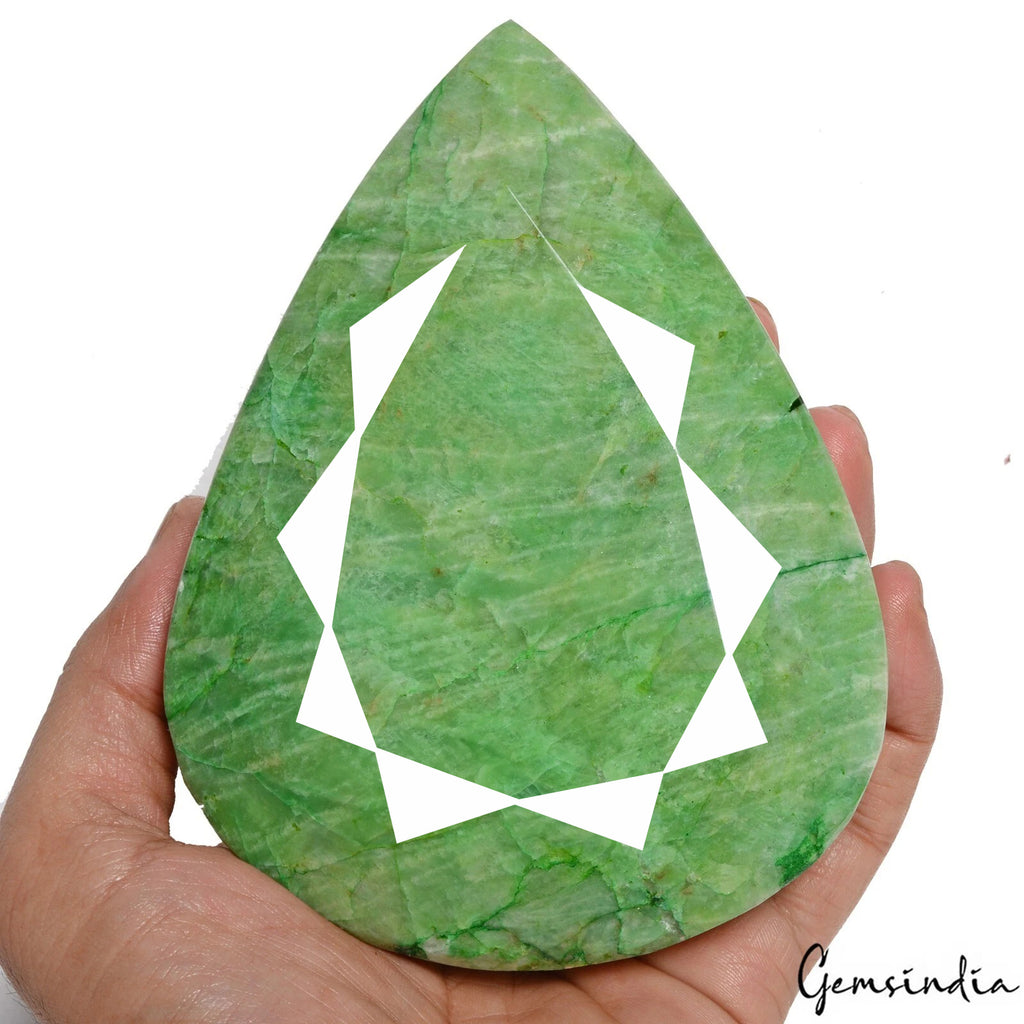 Emerald Loose Gemstone, Pear Cut, Color Enhanced — 138x103x45 mm, 4400 Ct, Brazil
