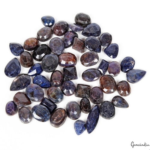 African Blue Sapphire Lot, Loose Gemstone, Color Enhanced — 49 Pieces, 10mm to 23mm, 500 Ct, Africa