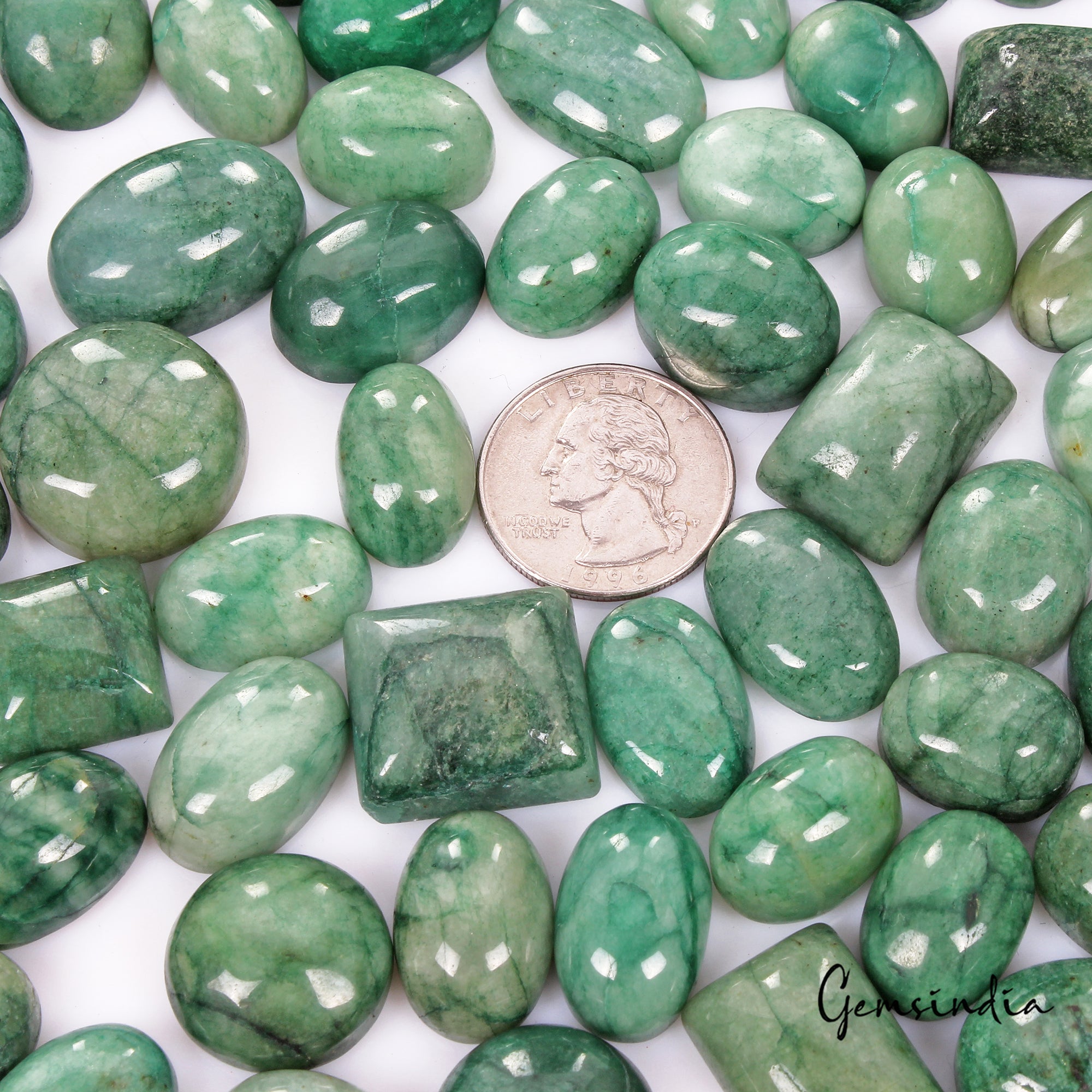 2060 Cts/88 Pcs Natural Brazilian Green Emerald Mix Cab Loose Wholesale Gems Lot