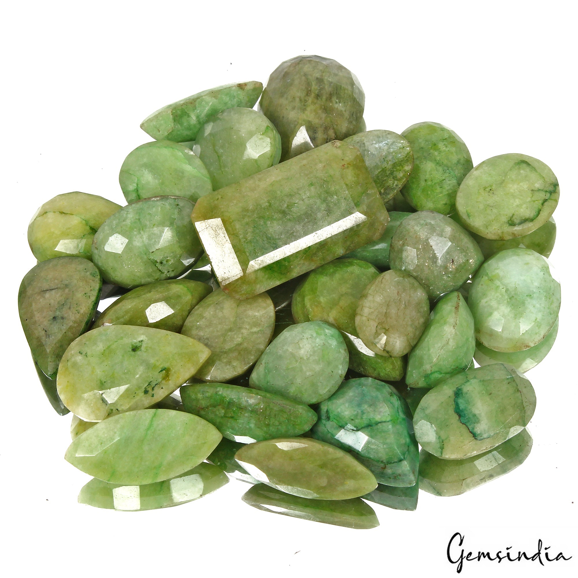840 Cts/27 Pcs Natural Brazilian Green Emerald Mixed Faceted Cut Loose Gems Lot