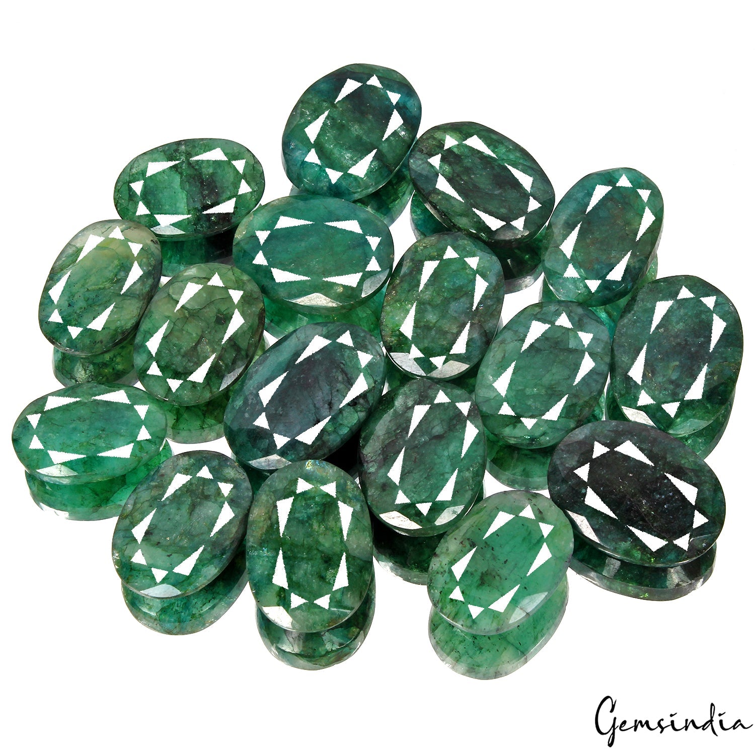 1000 Cts/17 Pcs Natural Brazilian Bottle Green Emerald Oval Cut Wholesale Gems