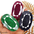 4120 Cts Natural Ruby, Sapphire & Emerald Oval Cut Loose Gemstones Lot 81-92mm