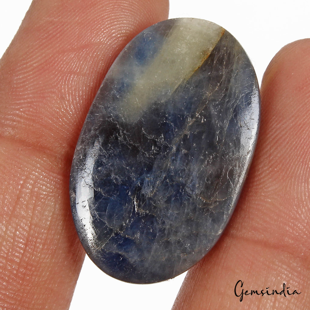 Free Certified 54.40 Cts Natural Untreated Gray Blue Sapphire Oval Cab Loose Gem