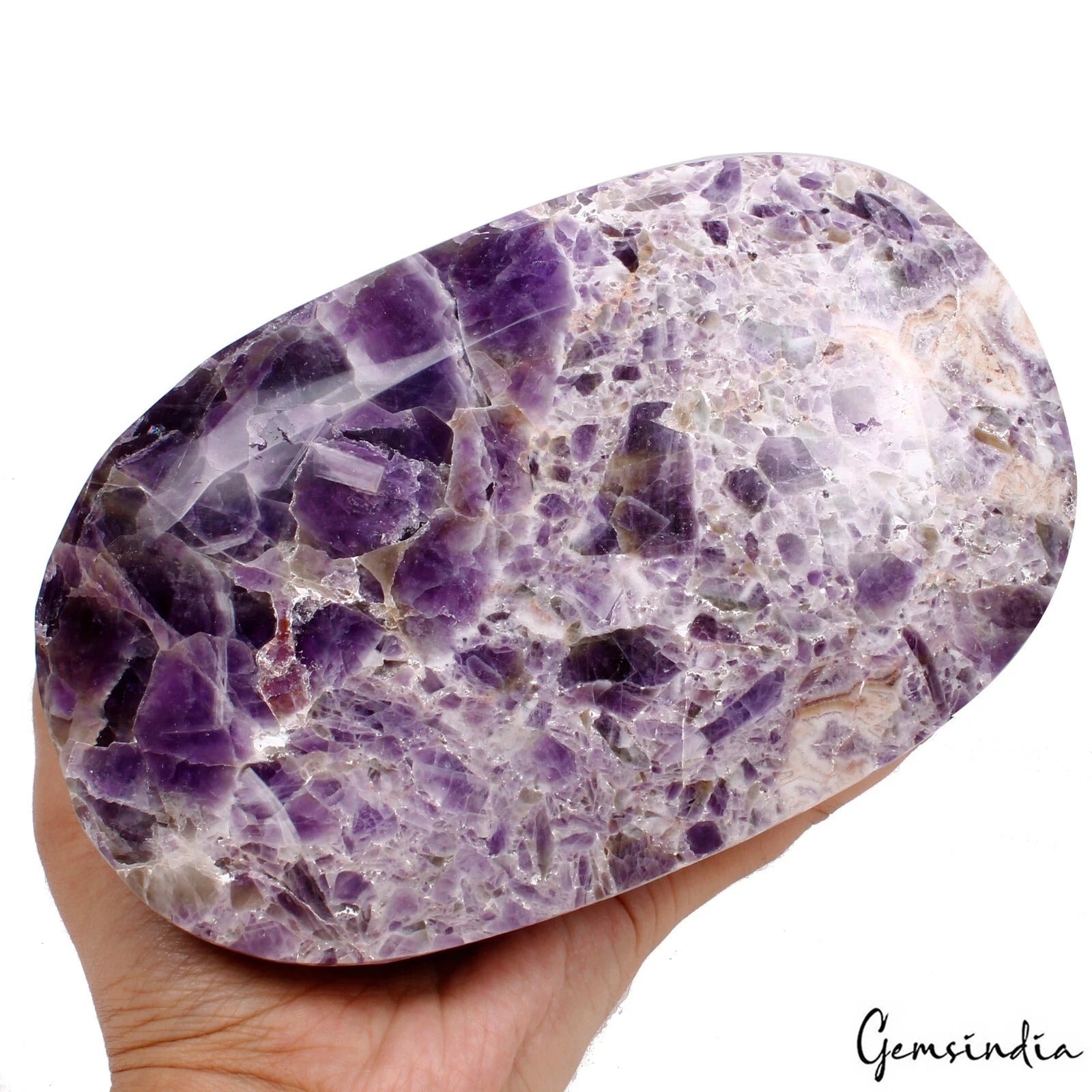 Amethyst Loose Gemstone, Oval Cut — 6.3x3.9x3.5 inch, 11000 Ct (2.2 Kg), Brazil