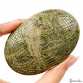 640 Cts Natural Untreated Green Vessonite Oval Carving Earth Mined Huge Gemstone