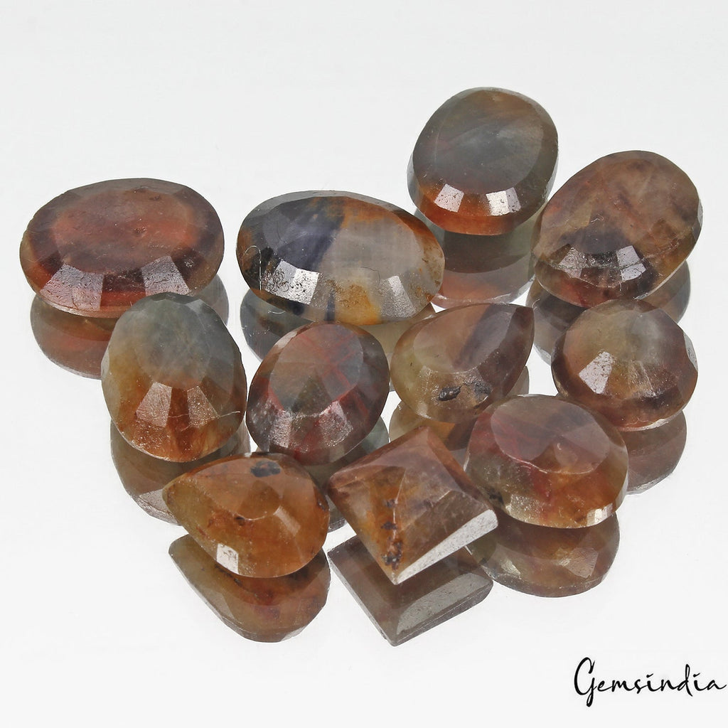 Certified 103.80 Ct/11Pcs Natural Untreated Bi-Color Sapphire Mix Cut Loose Gems
