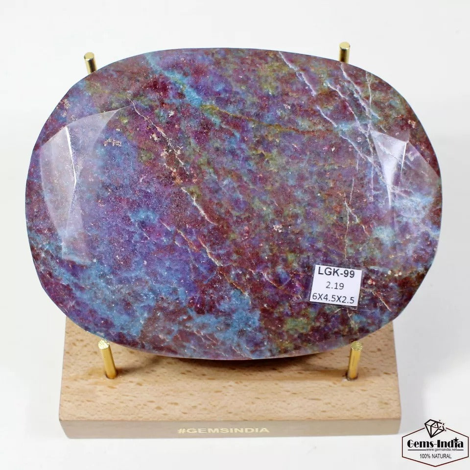 2.19 Kg Natural Untreated Bi Color Ruby Kyanite Oval Faceted Huge Size Loose Gem