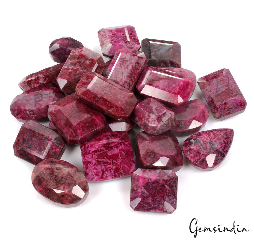 2 Kilo Natural African Ruby Pink Red Mix Shapes Loose Gemstone Wholesale Lot 24P