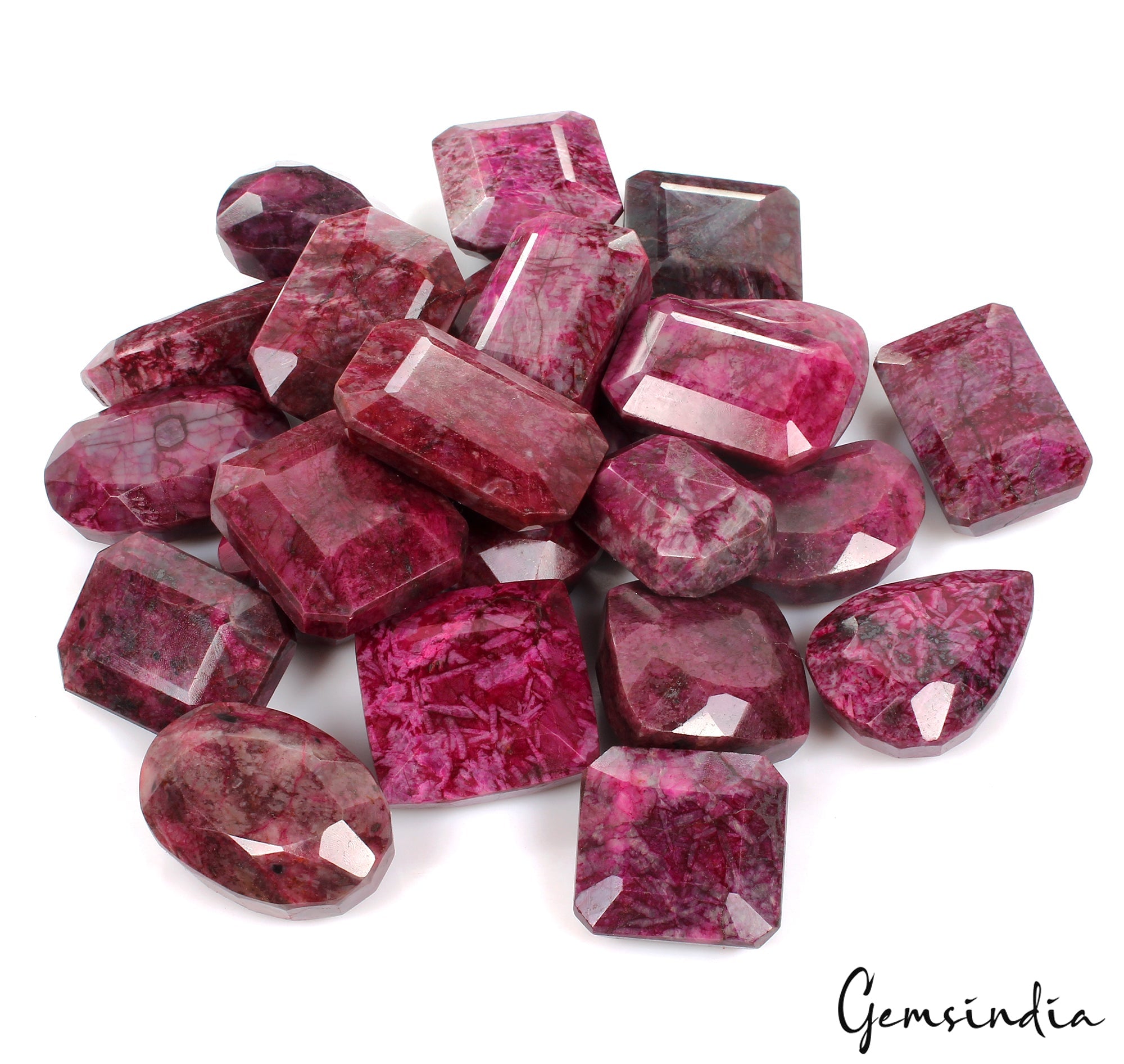 2 Kilo Natural African Ruby Pink Red Mix Shapes Loose Gemstone Wholesale Lot 24P