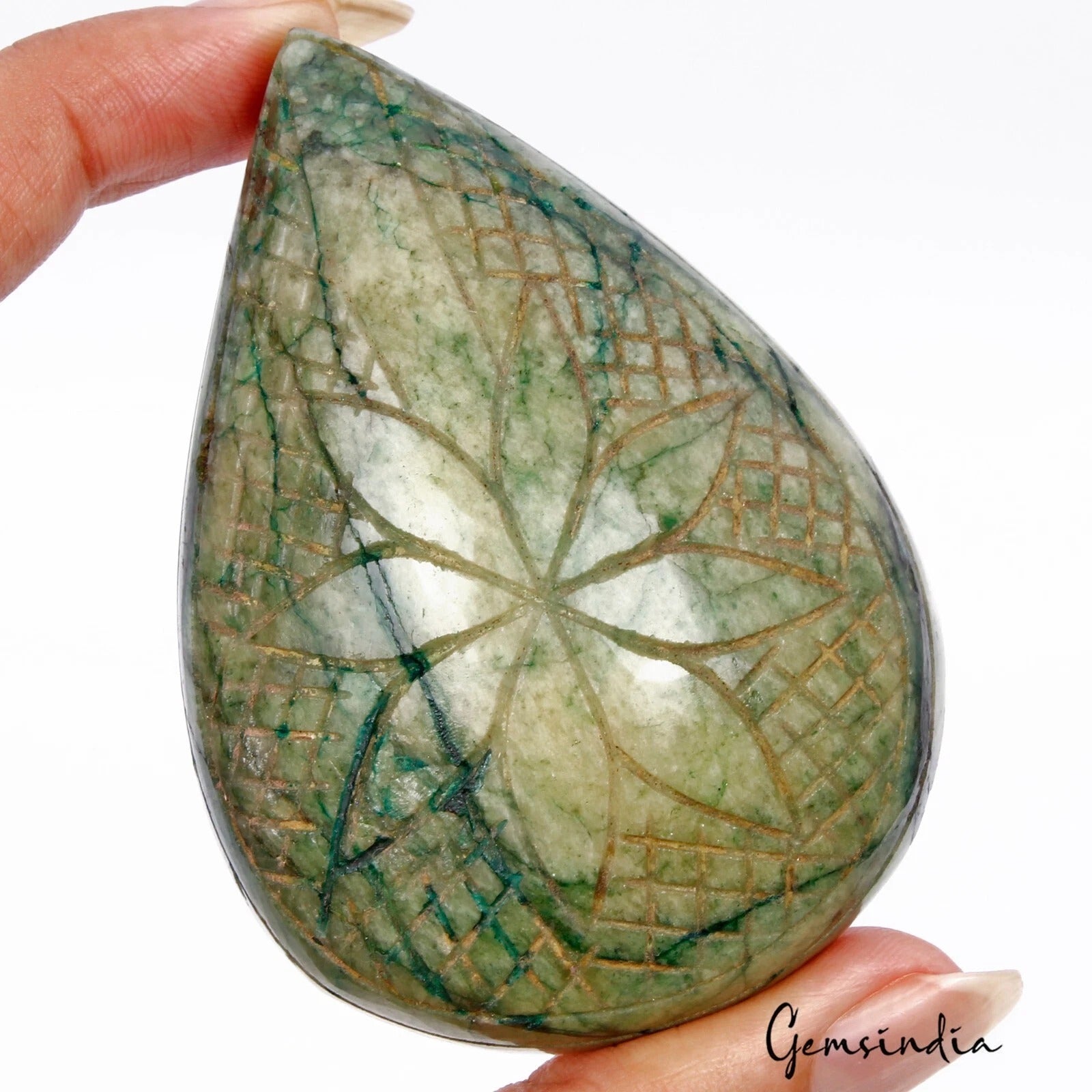 Museum Use Emerald Pear Carving 620 Ct Green Brazilian Earth Mined Loose Gems