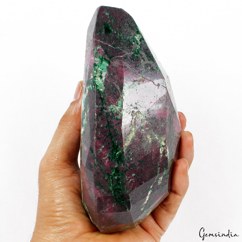 1.5 Kg~Rare Natural Ruby Zoisite Earth Mined Pear Cut Museum Size Loose Gemstone