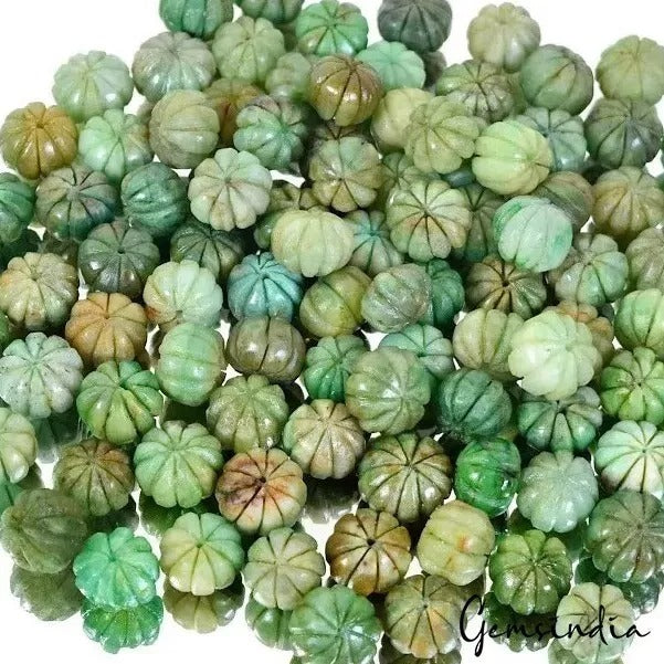 Emerald Beaded Strand, Color Enhanced, Green — 14mm to 17mm, 2000 Ct, Brazil