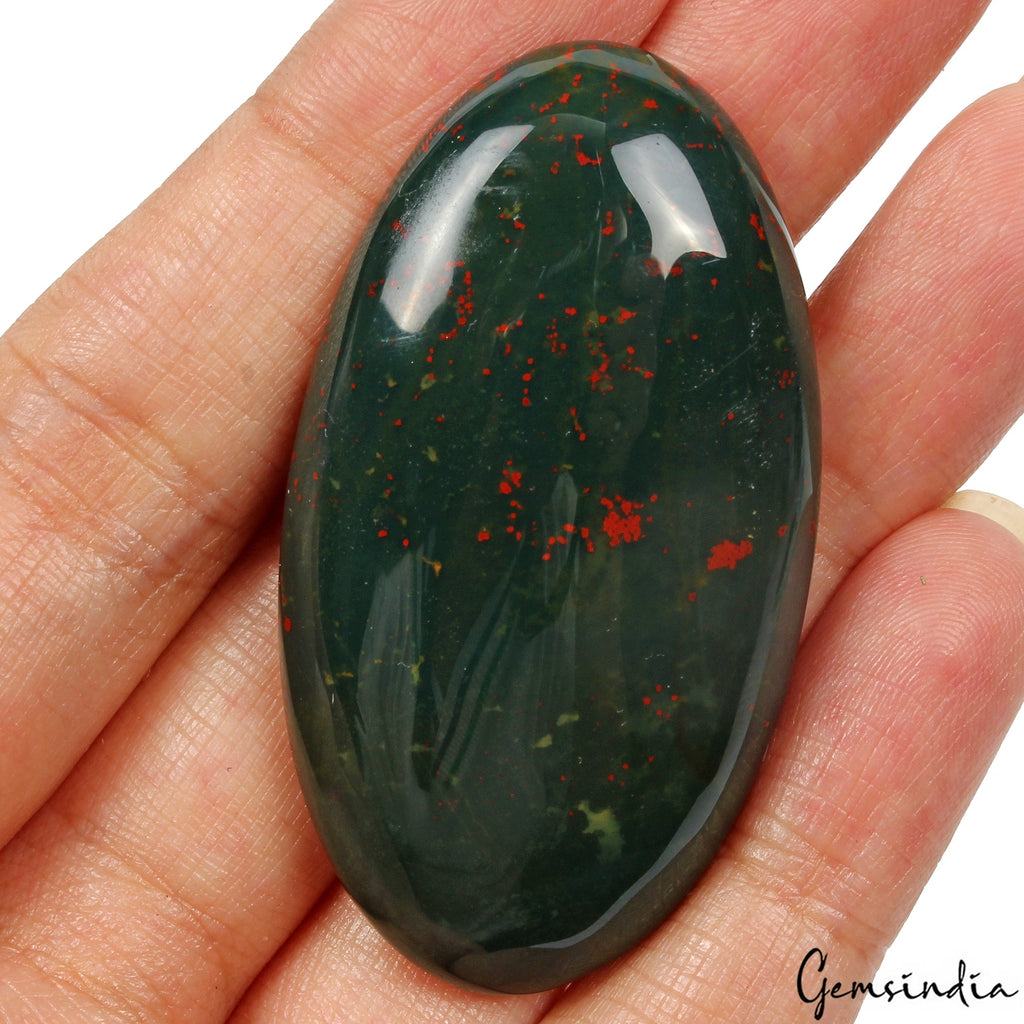 102.80 Ct Natural Green Red Bloodstone Jasper Oval Cab Polished Pendant Size Gem