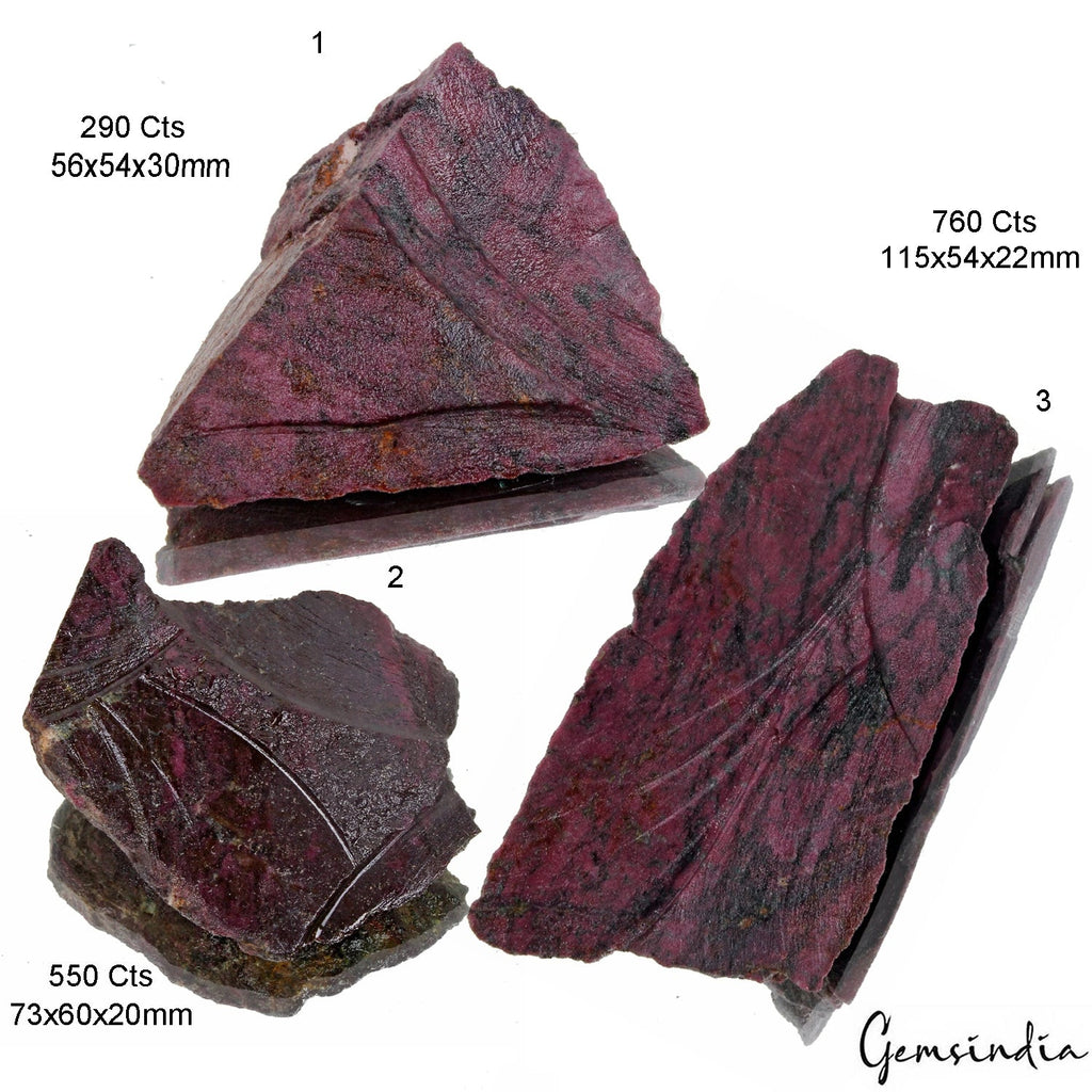 Certified 1600 Ct/4Pcs Natural Untreated Red Ruby Raw Uncut Rough Wholesale Gems