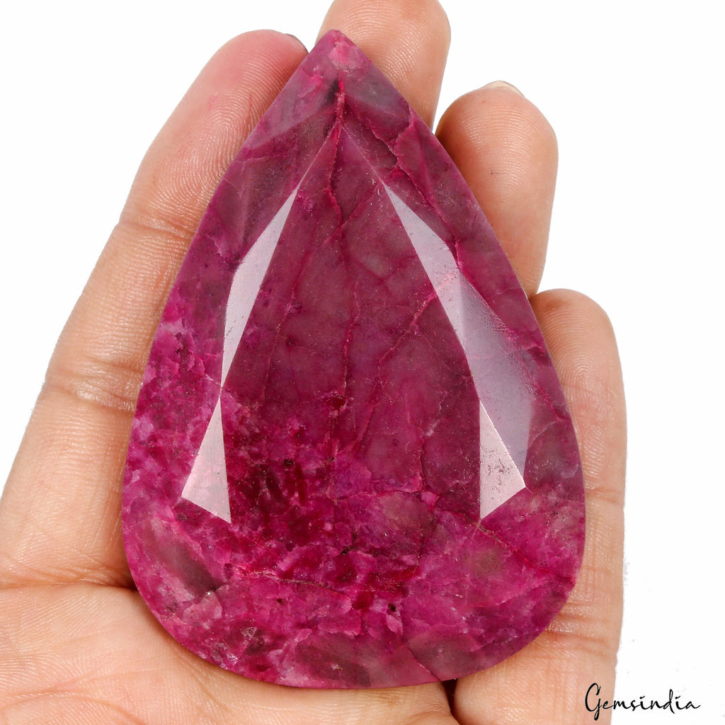 600 Ct Natural Pink Red Ruby Pear Faceted Huge Size Loose Museum Size Gemstone