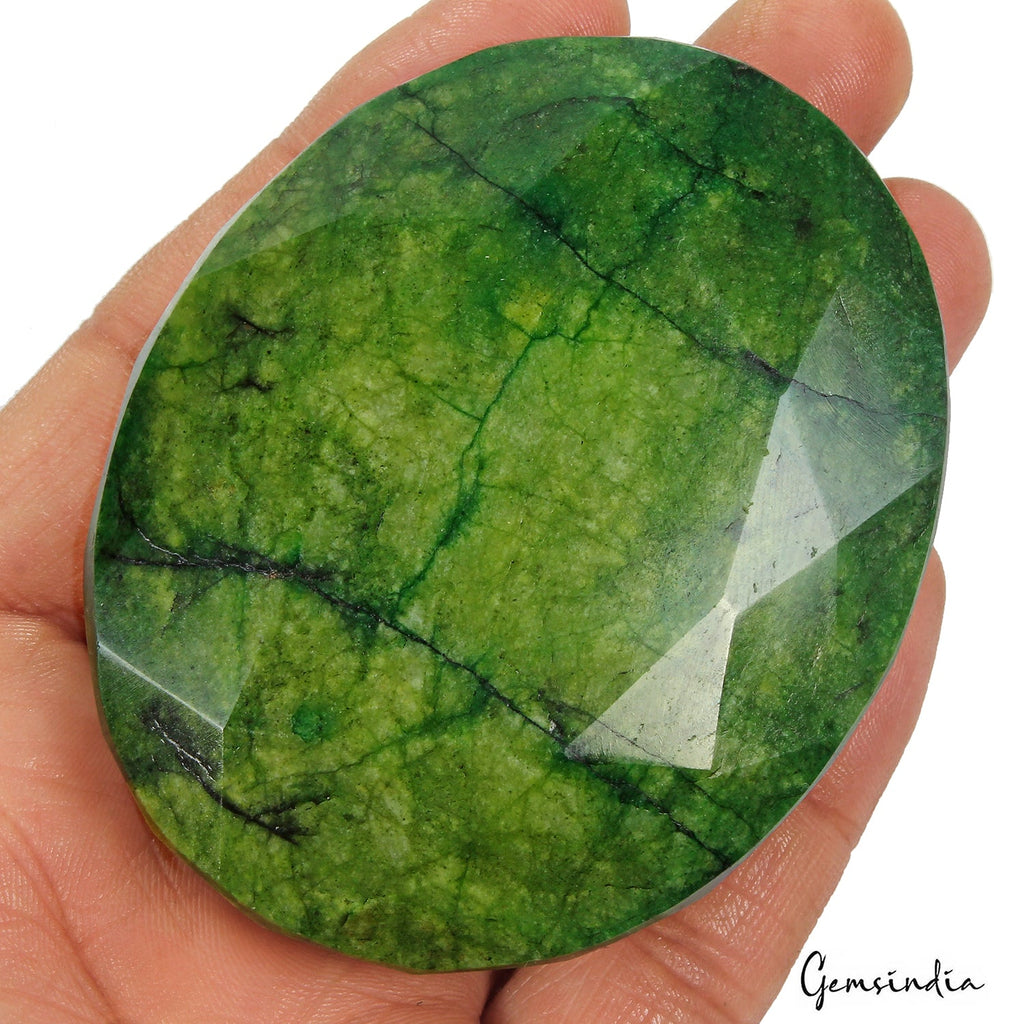 960 Ct Natural Green Emerald Oval Cut Faceted Earth Mined Gems From Colombia
