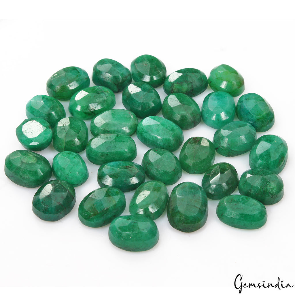 Emerald Lot, Loose Gemstone, Color Enhanced, Green — 31 Pieces, 16mm to 20mm, 500 Ct, Brazil