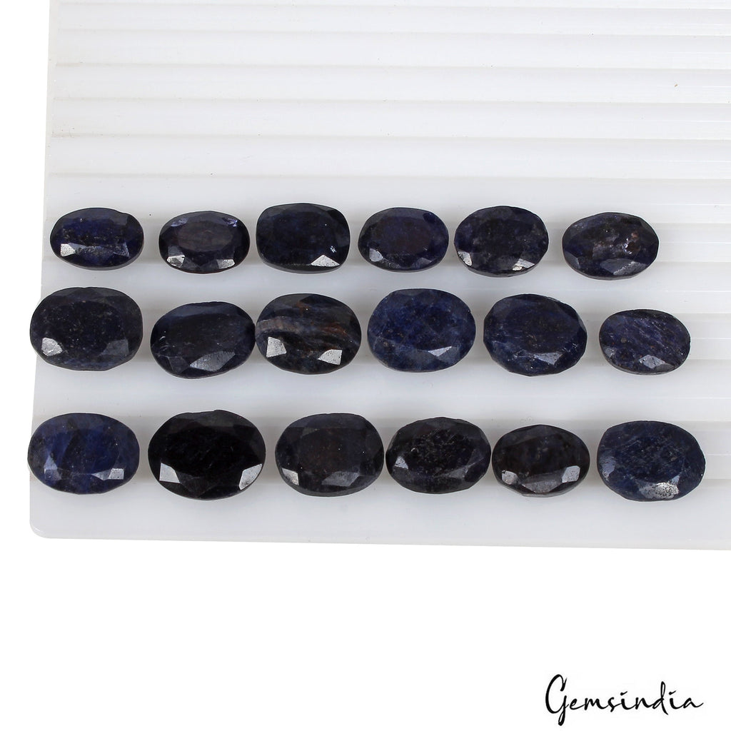 243.00 Ct Natural Blue Sapphire Oval Faceted Loose Wholesale Gemstone Lot 18Pcs