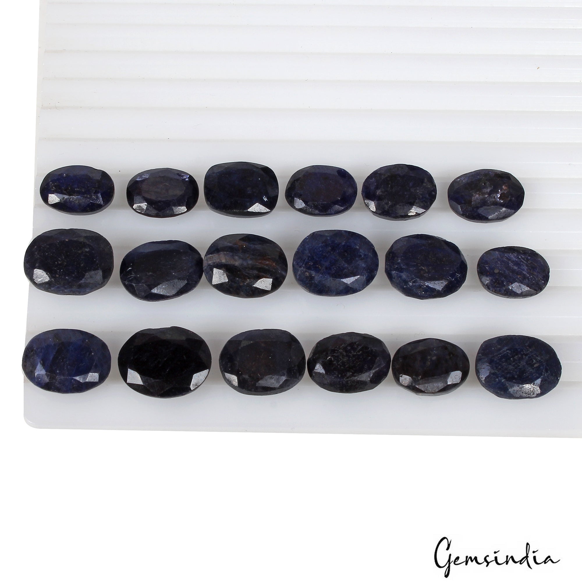 243.00 Ct Natural Blue Sapphire Oval Faceted Loose Wholesale Gemstone Lot 18Pcs