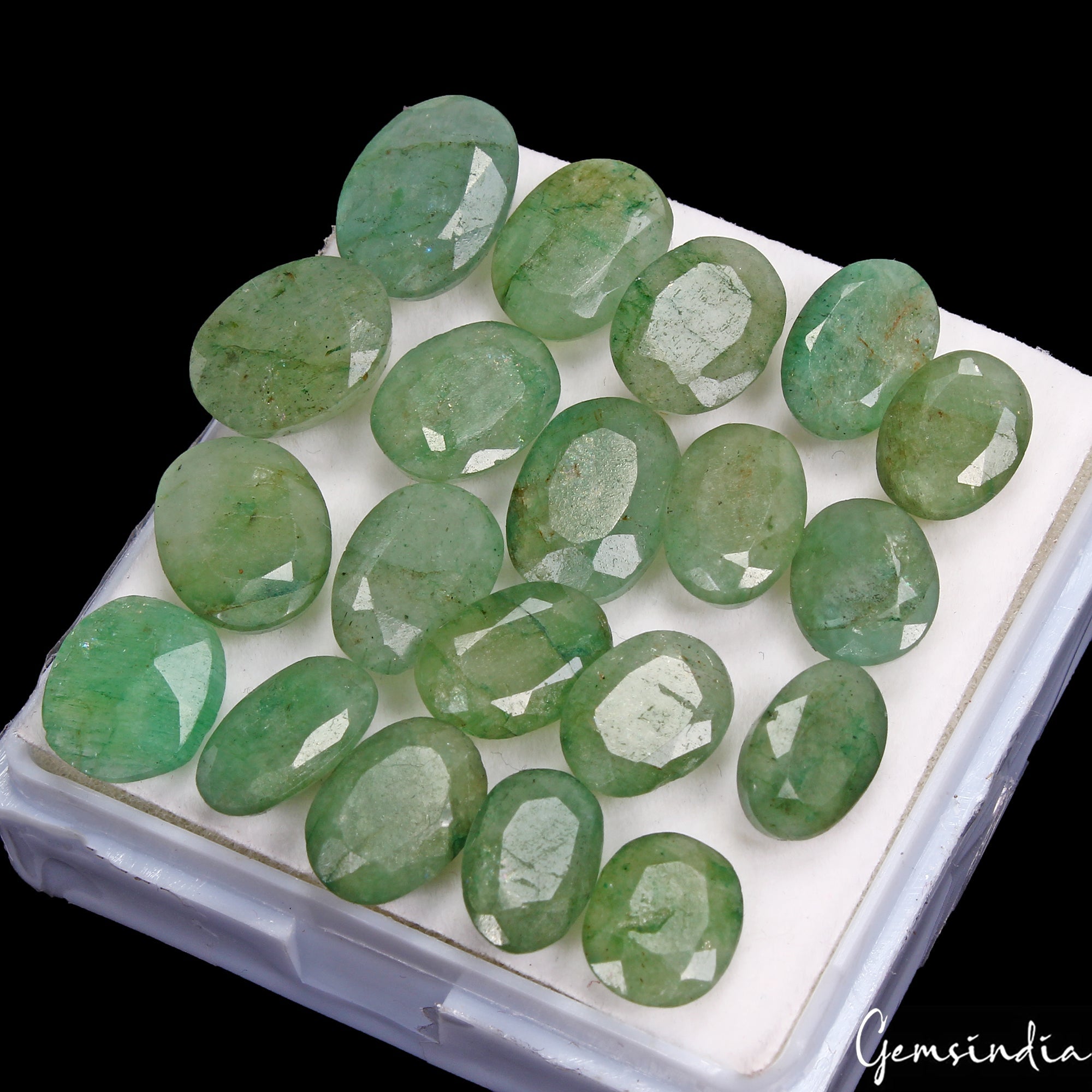 Certified 60 Cts/20 Pcs Natural Brazilian Green Emerald Oval Cut Gem For Jewelry
