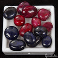 14 Pcs Natural Ruby Sapphire Mix Cabochon Loose 14-22mm Gemstones Lot ~ 280 Cts