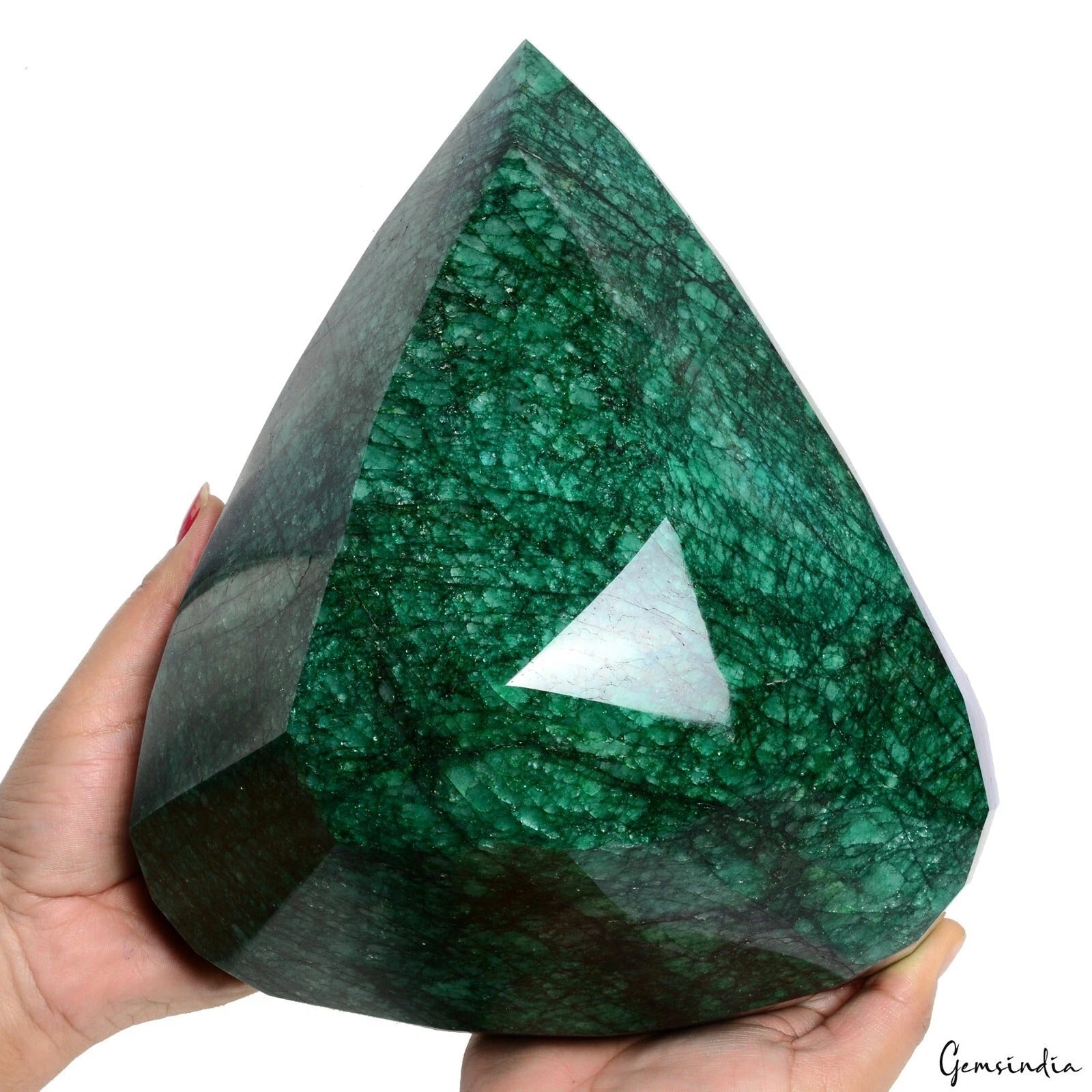 7.5 kilo Natural Brazilian Emerald Rare Huge Museum Size Loose Pear Cut Gemstone
