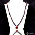 22" Natural Ruby & Sapphire Gemstone Handmade Pendant Necklace for Women 445 Ct