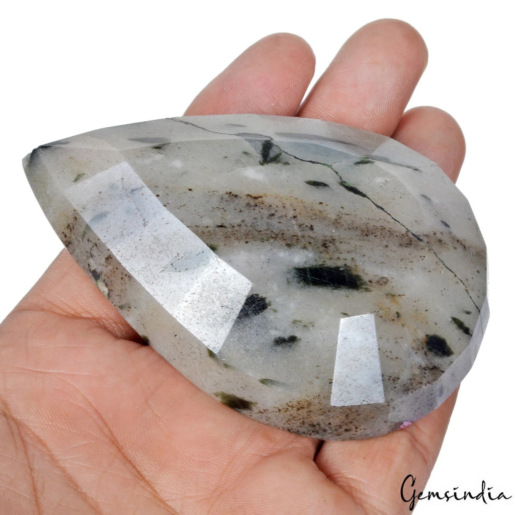 Rutilated Quartz Loose Gemstone, Pear Cut, Untreated — 85x59x23 mm, 880 Ct, Madagascar
