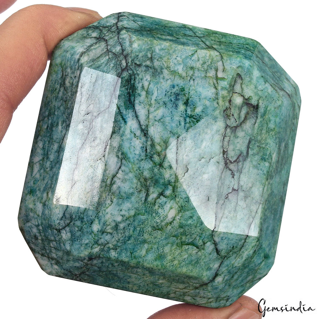 2260 Cts Natural Green Blue Emerald Octagon Faceted Earth Mined Brazilian Gems