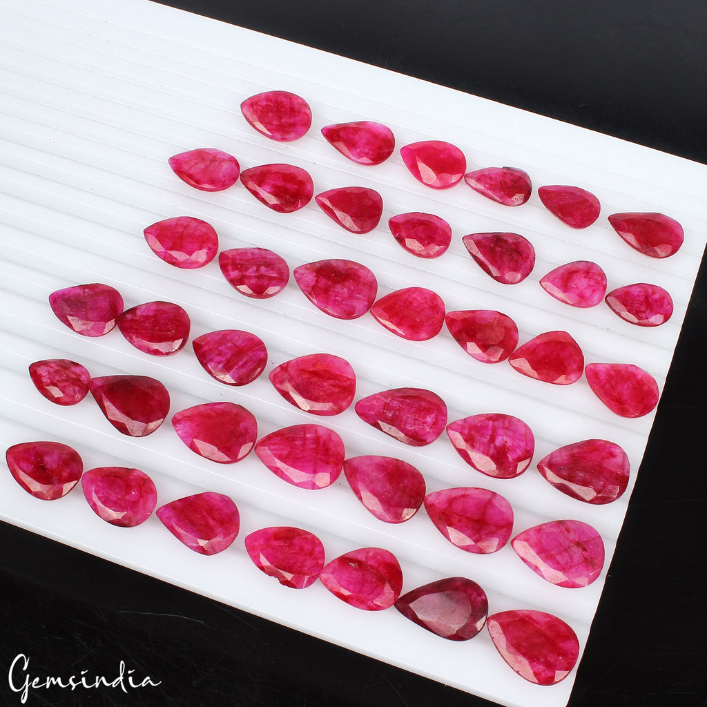 310 Cts/41 Pcs Natural Eye Catching USA Pink Beryl Bixbite Pear Gems For Jewelry