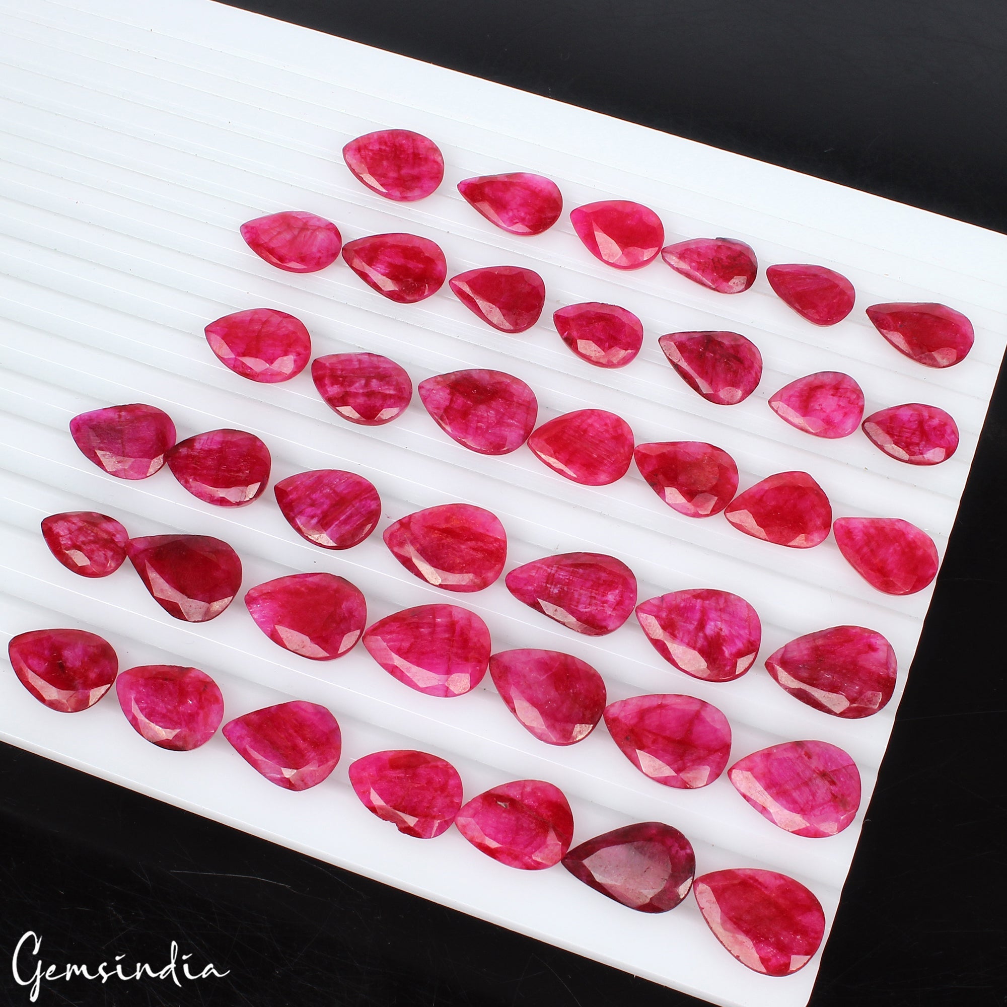 310 Cts/41 Pcs Natural Eye Catching USA Pink Beryl Bixbite Pear Gems For Jewelry