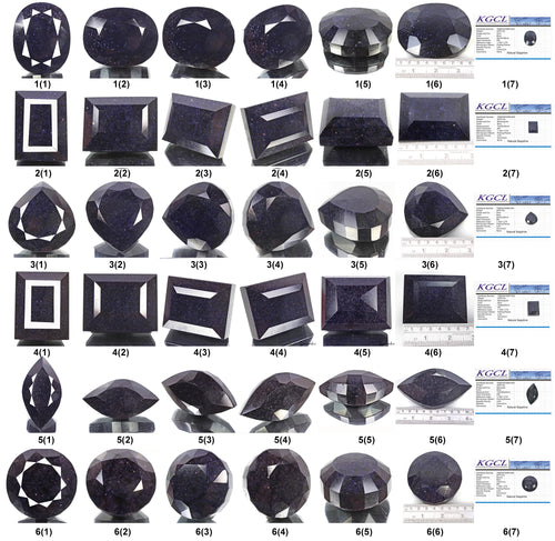 African Blue Sapphire Lot, Loose Gemstone, Color Enhanced — 6 Pieces, 72mm to 110mm, 13280 Ct (2.656 Kg), Africa