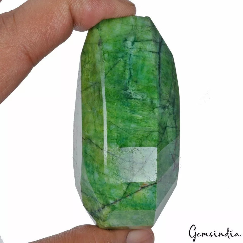 1000 Cts Natural Brazilian Parrot Green Emerald Pear Faceted Cut Loose Huge Gem