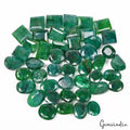 Emerald Lot, Loose Gemstone, Oval, Pear, Rectangular & Round Faceted Cut, Color Enhanced — 46 Pieces, 12mm to 18mm, 530 Ct, Brazil
